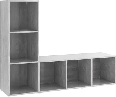 Productafbeelding van vidaXL TV-kastjes, 2 stuks, betonkleur, 107x35x37 cm, houtvezelplaat