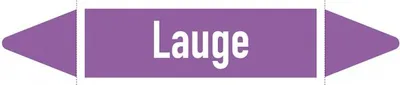 Produktbild von Aufkleber I Rohrleitungsetikett Lauge, DIN 2403, violett/weiß, für Ø 15-25mm,...