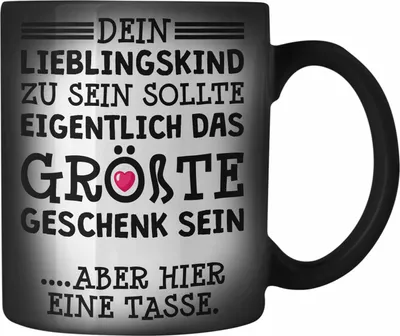 Produktbild von Trendation - Mama Geschenk Muttertagsgeschenk Farbwechsel Zauber-Tasse von Sohn Tochter Lieblingskind Farbwechsel Zauber-Tasse mit Spruch (Schwarz)