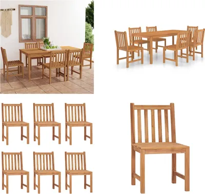 Produktbild von vidaXL 7 tlg. Garten Essgruppe Massivholz Teak - Garten Essgruppe - Outdoor Essgruppe - Essgruppe - Essgruppen