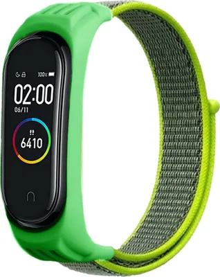 Produktbild von Strap-it Xiaomi Mi Band 6 Armband Nylon (Gelbgrün)