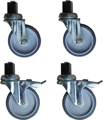 Produktbild von Lenkrollen Radsatz aus Kunststoff, ca. 125mm, 4-teilig, 2 mit Bremse