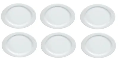 Produktbild von 6 x Servierplatte Servierteller oval 37x31cm ARCADIA Porzellan Weiß LUBIANA