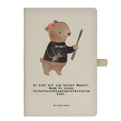 Produktbild von Mr. & Mrs. Panda Schreibheft Sicherheitsdienstmitarbeiterin Herz - Transparent - Geschenk, notizbuch, A5, Tagebuch, Reisetagebuch, Journal