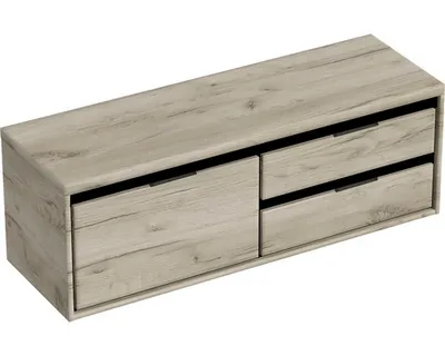 Produktbild von Sanox Waschtischunterschrank Loft BxHxT 140,2 x 48,6 x 45 cm Frontfarbe craft oak mit Waschtischplatte 2 Auszüge rechts