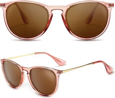 Zdjęcie produktu dla Damskie okulary przeciwsłoneczne vintage okrągłe z polaryzacją, ochrona UV400