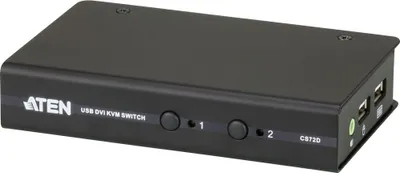 Produktbild von Aten CS72D CS72D KVM-Switch, 2-fach, DVI, USB, Audio, kompakt