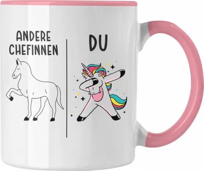 Produktbild von Trendation - Beste Chefin Tasse Lustig Geschenk Spruch Lieblingschefin Weihnachten Geburtstag (Rosa)