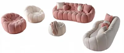 Produktbild von Sitzgarnitur Wohnlandschaft Sessel Sofa-Set Wohnzimmergarnitur Polstergarnitur