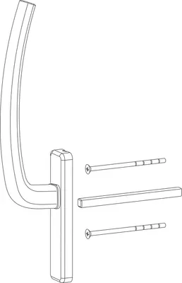 Produktbild von HAUTAU ATRIUM HS Griff innen mit Vierkantstift, TS 68-80 mm, Alu silber eloxiert