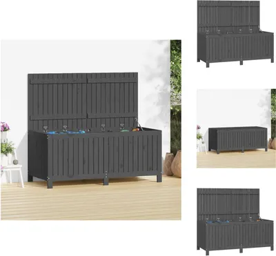 Produktbild von vidaXL Gartentruhe Grau 147x68x64 cm Massivholz Kiefer - Gartenboxen