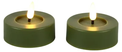 Immagine prodotto di Countryfield LED tea light rustico maxi verde 2 pezzi con telecomando