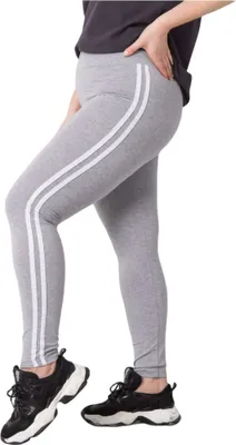 Produktbild von Stylische Stripes Leggings in Grau für Komfort und Stil - Größe L KP30942