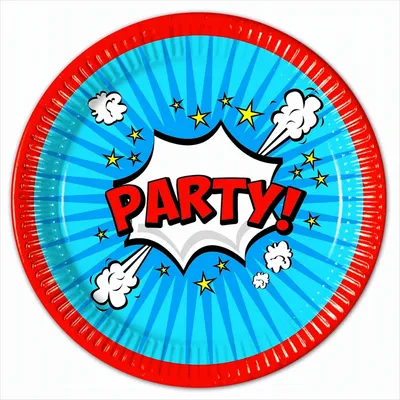 Immagine prodotto di 8 piatti di carta Boom Party - Grandi 23 cm