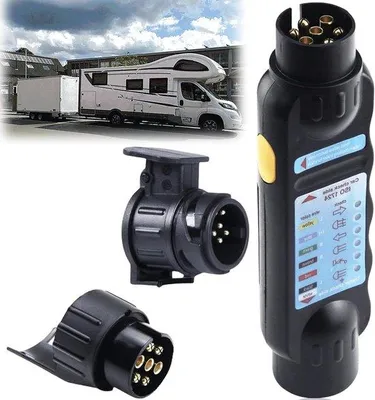 Image de Adaptateur pour testeur de remorque, 12 V, connecteur à 7 broches