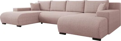 Produktbild von MIRJAN24 Ecksofa Nojan Cord, Wohnzimmer Eckcouch mit Bettkasten und Schlaffunktion, U-Form (Farbe: Poso 52)