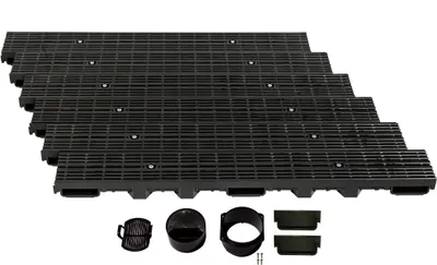 Immagine prodotto di Canale di drenaggio altezza 60 mm plastica 6 m, griglia longitudinale, nero