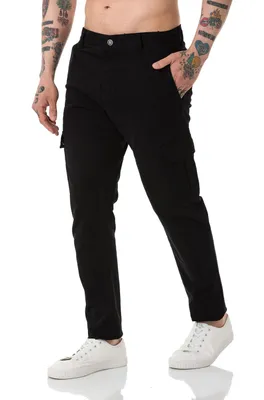 Produktbild von Red Bridge Herren Chino Cargo Hose Basic Schwarz W38 L32