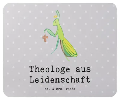 Produktbild von Mr. & Mrs. Panda Mauspad Theologe Leidenschaft - Grau Pastell - Geschenk, laptop, Mouse Pad, mousepad, mausteppich