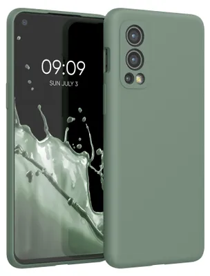 Produktbild von kwmobile Handyhülle für OnePlus Nord 2 5G Hülle - Case Silikon - Kabelloses Laden - Schutzhülle Cover in Rainwashed Grün