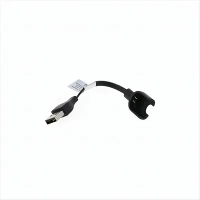 A black USB charging cable with a proprietary connector on one end and a standard USB-A connector on the other, shown against a white background.