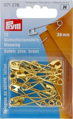 Obrázek produktu pro Zavírací špendlíky, č. 2, 38 mm, zlaté barvy, 12 ks