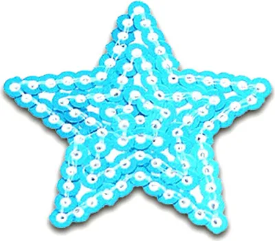 Obrázek produktu pro Hvězda s flitry - nášivka, nažehlovací nášivka, nášivka, nášivky, k nažehlení, velikost: 3,2 x 3,5 cm