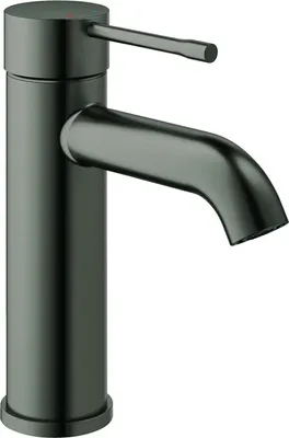 A close-up studio shot of a modern bathroom faucet.