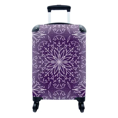 Produktbild von MuchoWow® Koffer Handgepäck Trolley Rollkoffer Kleine Reisekoffer mit 4 Rollen - Muster - Weihnachten - Schnee - Cabin Size < 55x40x23 cm & 55x40x20 cm - Fotokoffer - Kabinenkoffer - Boardgepäck - Reise-Box - Reisekoffer - Reisegepäck - Koffer mit Bild - Trolley für Kinder