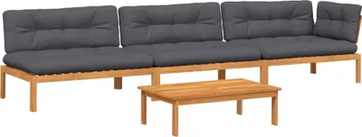 Produktbild von vidaXL 4-tlg. Garten-Sofagarnitur aus Paletten mit Kissen Akazienholz