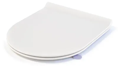 Immagine prodotto di Copertura per WC a forma di D, con sistema di chiusura ammortizzata e realizzata in Duroplast