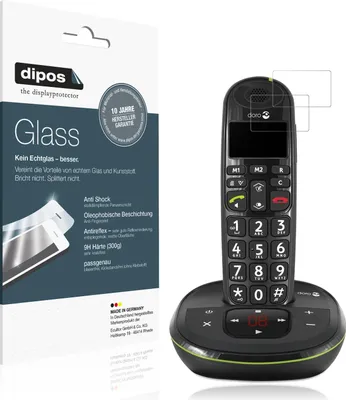 Produktbild von 2x Schutzfolie für Doro 105wr matt - Anti-Shock 9H Folie dipos Glass Kunststoffglas