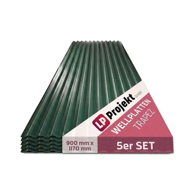 Image de LP Projekt - Lot de 5 panneaux ondulés 90 x 117 cm - Panneaux ondulés en plastique légers et robustes | Panneaux résistants aux intempéries pour abri de voiture, jardin et terrasse
