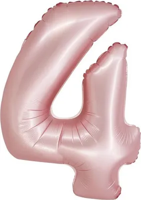 Produktbild von XL Folienballon roségold rosa matt Zahl 4