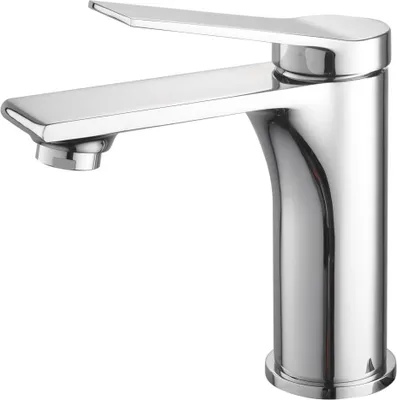 Produktbild von sanicomfort Waschtischarmatur LISSABON chrom – Einhebelmischer für Waschbecken inkl. Ablaufgarnitur – Badarmatur aus Messing, modernes Design, einfache Montage