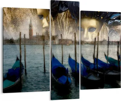 Produktbild von Bild auf Leinwand - Leinwandbild - Gondel Wasser Kanal - 95x80cm - Wand Bild - Wanddeko - Wandbilder - Leinwanddruck - Bilder - Kunstdruck - Wanddekoration - Leinwand bilder - Wandkunst - CB95x80-0250