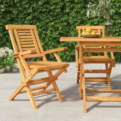 Produktbild von Gartenstühle 2 Stk. Klappbar 56x63x90 cm Massivholz Teak 362756
