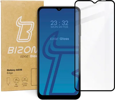 Produktbild von Gehärtetes Glas Bizon Glass Edge für Galaxy A03s, Schwarz