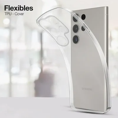 Produktbild von Slim Cover für Samsung Galaxy S23 Ultra Hülle Transparent Flexibel Elastisch Backcover Schutzhülle Handyhülle