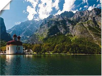 Produktbild von ARTland Poster St. Bartholomä Königssee I Größe: 80x60 cm