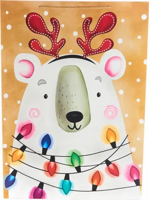 Produktbild von XXL Weihnachtsgeschenktüte 51x72cm - Große Geschenktasche - Festliche Verpackung Riesen