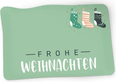 Produktbild von itenga 50x Sticker Geschenkaufkleber Frohe WeihnachtenSocken rechteckig 6 x 4 cm