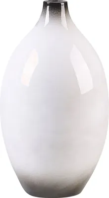 Zdjęcie produktu dla BELIANI Wazon dekoracyjny biało-czarny z terakoty 36 cm nowoczesny