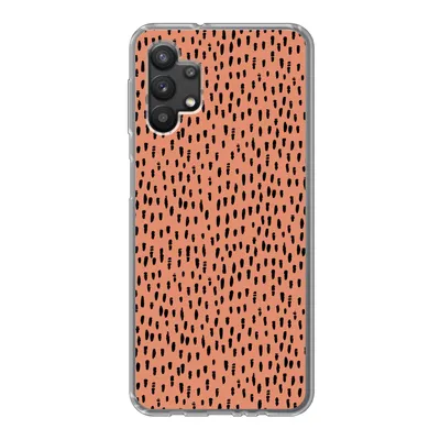 Produktbild von MuchoWow® Handyhülle Schutzhülle Hülle für Samsung Galaxy A32 5G Polka dots - Schwarz - Orange Silikon Softcase Handy Hülle - Softcase