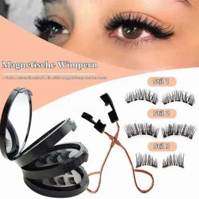 Produktbild von 4 Paar magnetische Wimpern für einen natürlichen Look, ohne Kleber und wiederverwendbar, mit 1 Clip (16)