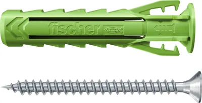 Produktbild von Fischer 567813, Schrauben- & Dübelsatz, Autoklaven-Porenbeton, Mauerziegel, Beton, Gipsfaserplatten, Mauerwerk, Grün, Deutschland, 6 mm, 4,5 cm