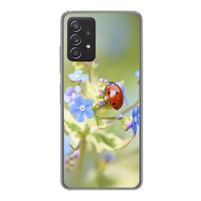 Produktbild von MuchoWow® Handyhülle Schutzhülle Hülle für Samsung galaxy a73 Marienkäfer - Blume - Frühling Silikon Softcase Handy Hülle - Handyhülle