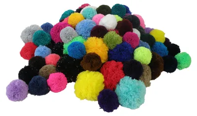 2 Bommeln / Wollbommeln / Pompon, 7cm mit einer großen Farbauswahl (2 Stück) Designbild