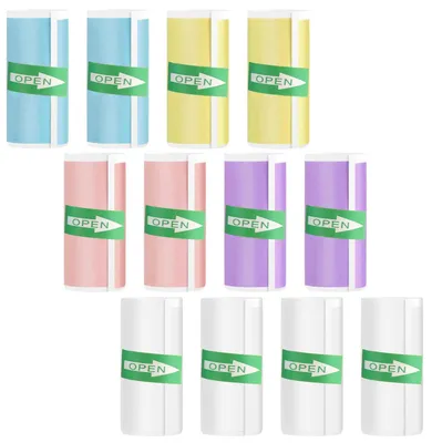 Thermopapierrollen, 12 Stück, selbstklebend, 57 x 25 mm, für Mini-Drucker