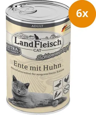 Produktbild von Landfleisch Cat Adult Schlemmertopf Ente Mit Huhn, Adult, jede Rasse, Huhn, Ente, 400 g